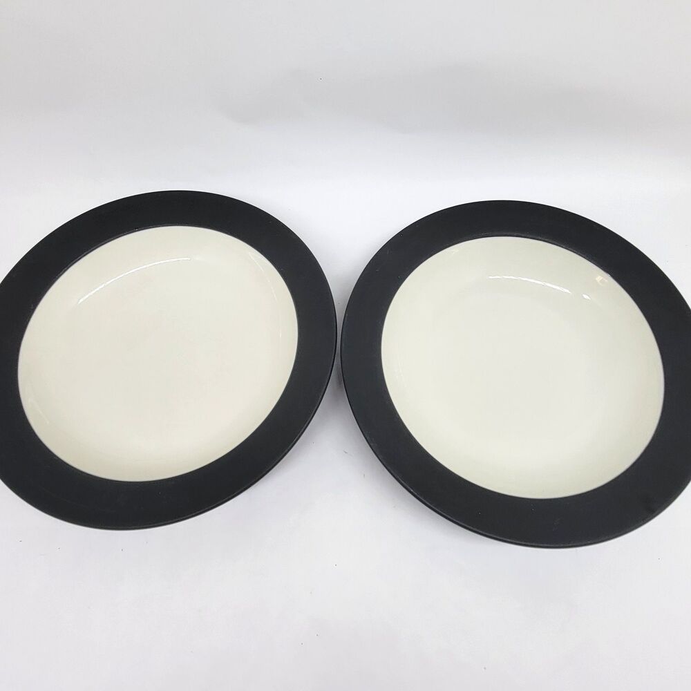 Noritake Colorwave Graphite Rimmed Soup Bowls 8.5” Set of 2